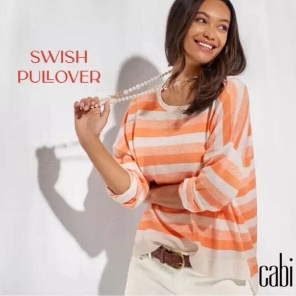 Cabi Swish Pullover Orange Creamsicle Sweater Relaxed Fit - Picture 1 of 6